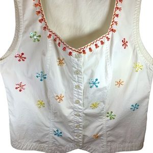 Chaus Sport Sleeveless Button Down Top